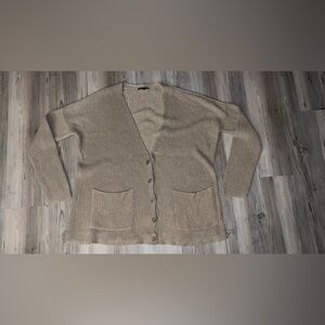 Eileen Fisher Organic Cotton Blend Button Front Cardigan Small S/P